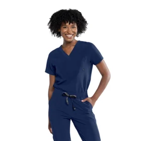 Blusa Tuck In azul marino de Tasha & Me para mujer, vista frontal.