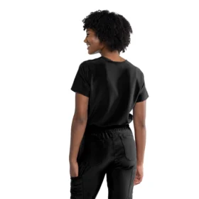 Blusa Tuck In color negro de Tasha & Me para mujer, vista posterior.