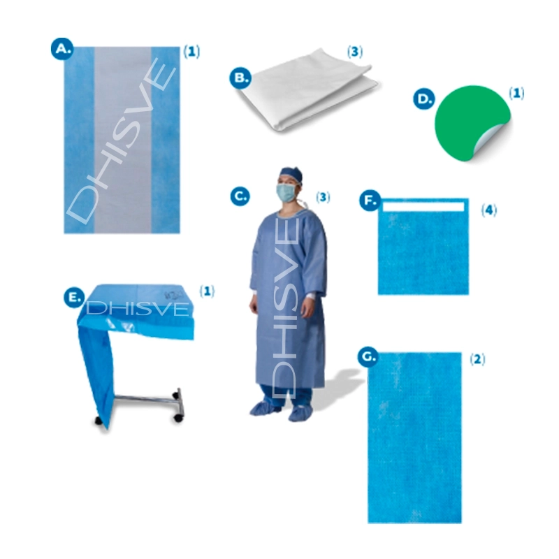 PAQUETE QUIRÚRGICO PARA CIRUGÍA ESTÉTICA (4 SÁBANAS), ESTÉRIL