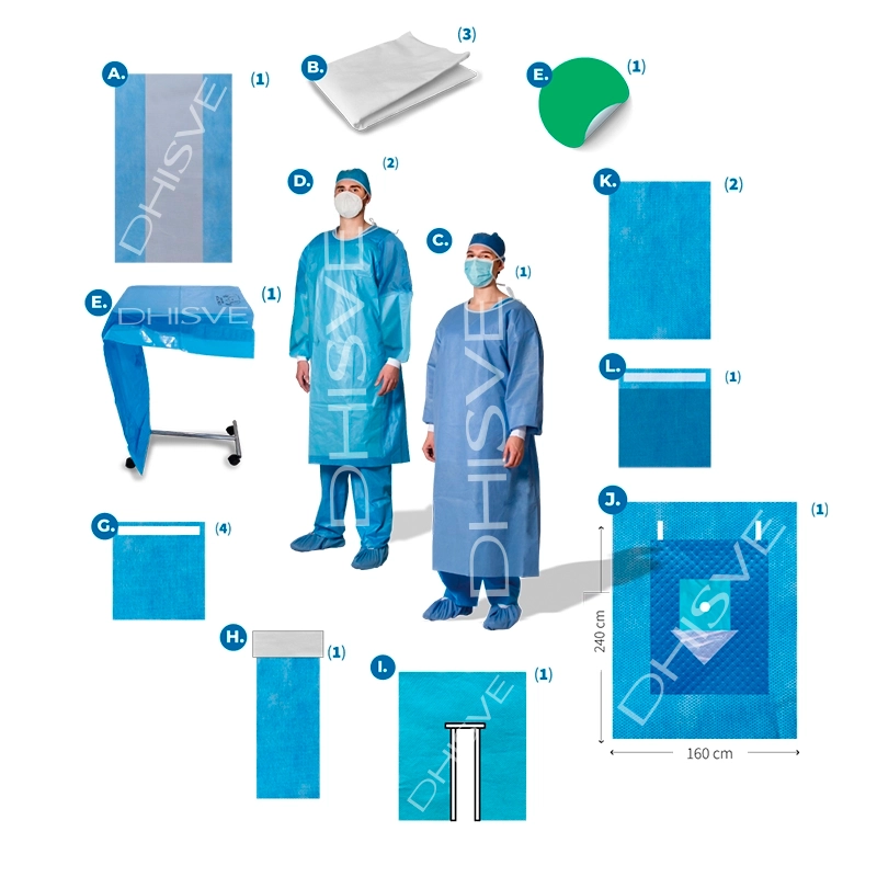PAQUETE QUIRÚRGICO PARA TRAUMATOLOGÍA DE CODO Y RODILLA, ESTÉRIL