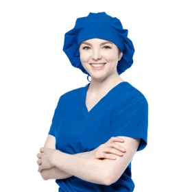 Gorro médico bouffant azul rey de Tasha & Me, ajustable.