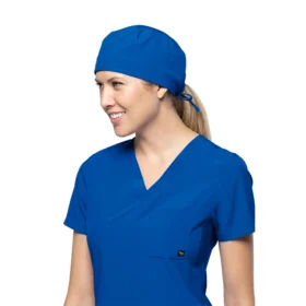 Gorro médico Tasha & Me color azul rey, ideal para personal clínico.