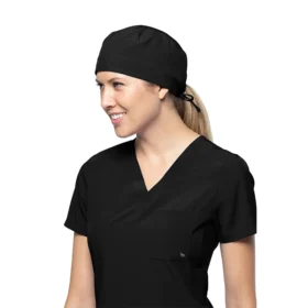 Gorro sanitario negro Tasha & Me, tipo bandana unisex.