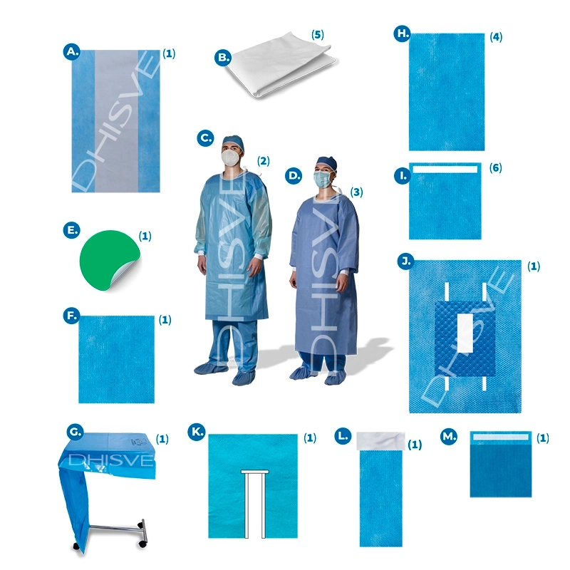 PAQUETE QUIRÚRGICO PARA TRAUMATOLOGÍA DE CADERA, ESTÉRIL