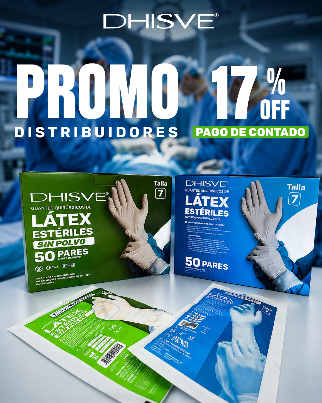 Promo distribuidores Guantes de Látex Estériles